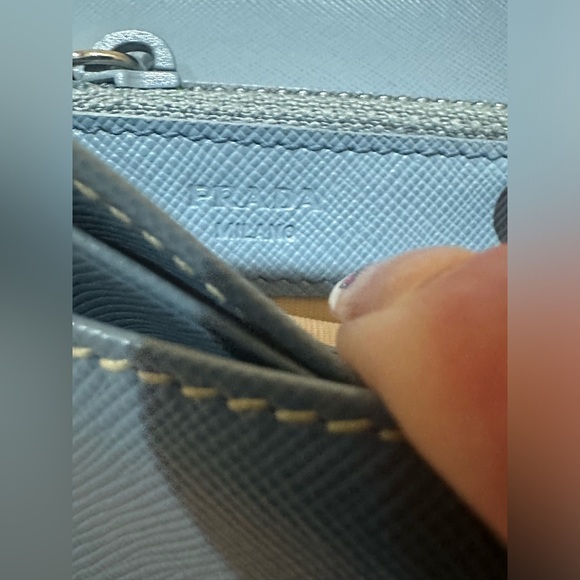 Prada Saffiano Periwinkle Enamel Continental Wallet W/Box & Authenticity Card - Picture 4 of 13